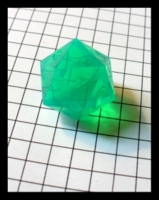 Dice : Dice - 20D - Pale Green Frosty Flourecent Precision Unpainted Numerals